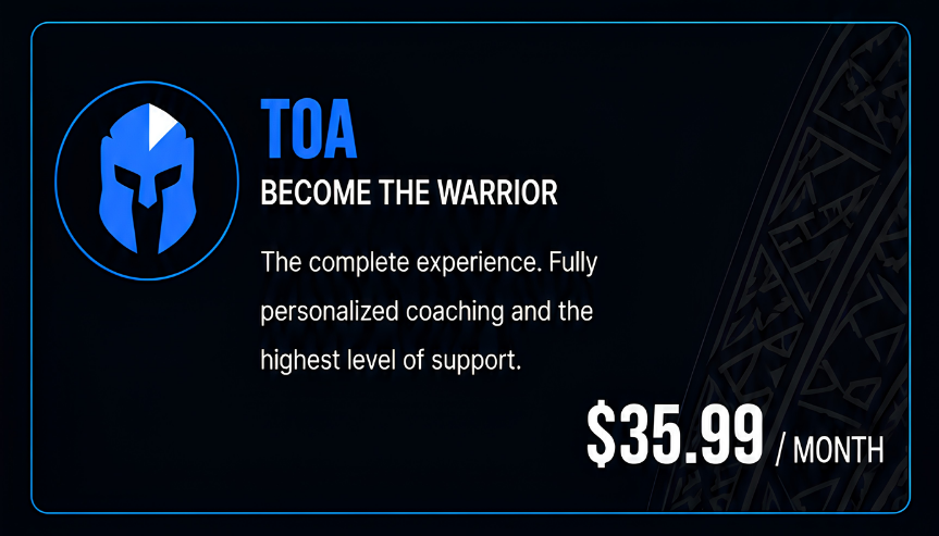 Toa membership — fully personalized coaching with the highest level of support